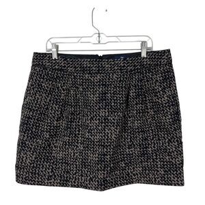 Gap Skirt Women 14 Black Brown Graphic Print A-Line Lined Mini Casual Bottoms